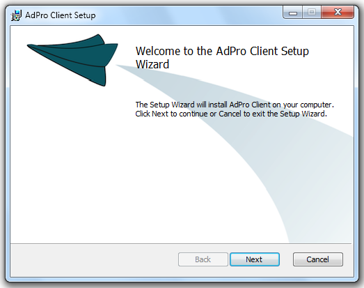 Windows installer start